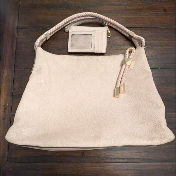 Michael Kors Lexington Large Pebbled Leather Shoulder Bag Blush Pink Smokers Bag - Picture 2 of 9